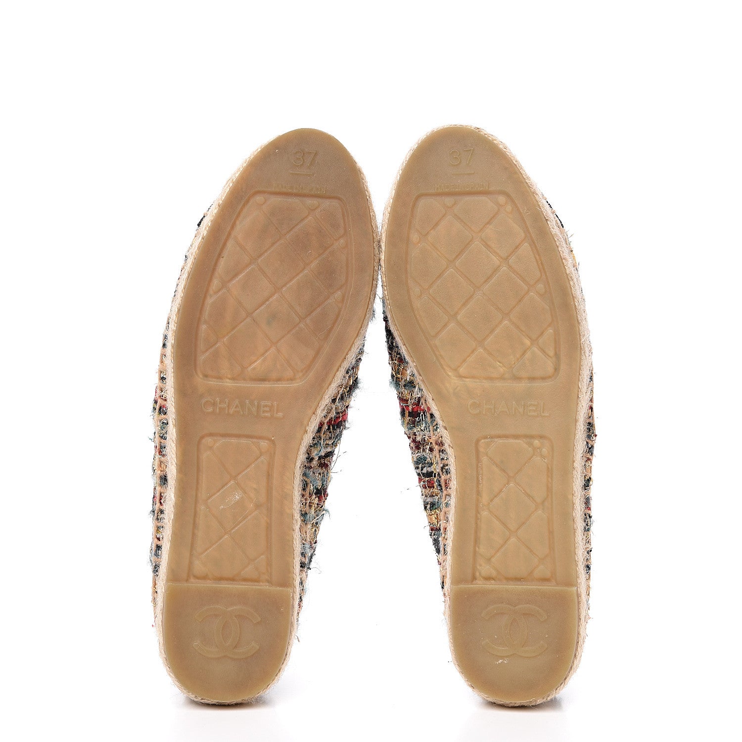 Chanel Tweed Grosgrain CC Espadrilles 37 Multicolor 5 of 12