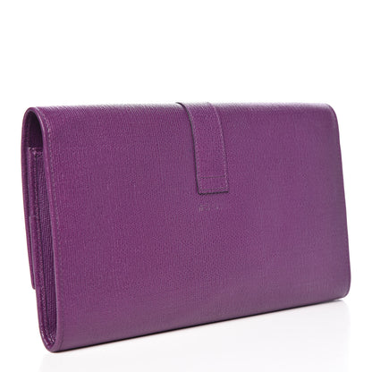 Saint Laurent Textured Calfskin Classic Y Document Case Clutch Purple 3 of 9