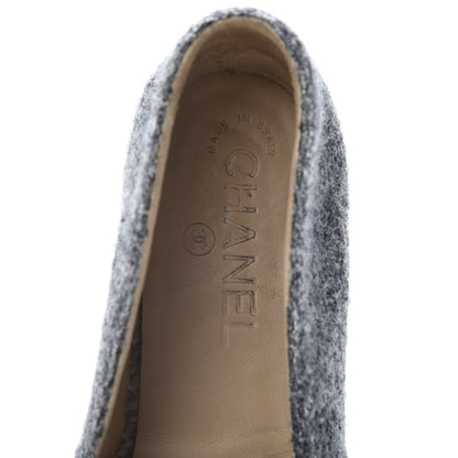 Chanel Tweed Velvet CC Espadrilles 38 Grey Black 9 of 11
