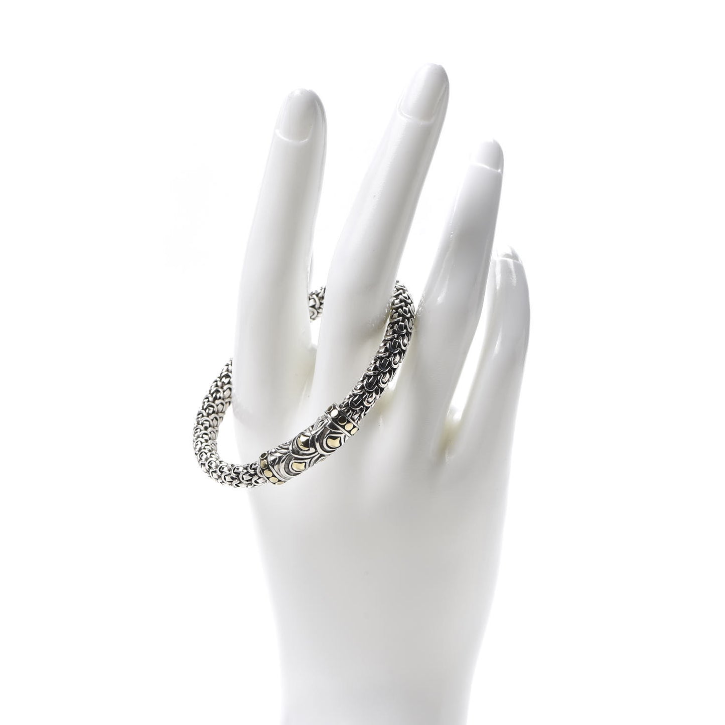 Sterling Silver 18K Yellow Gold 6.5mm Legends Naga Station Bracelet