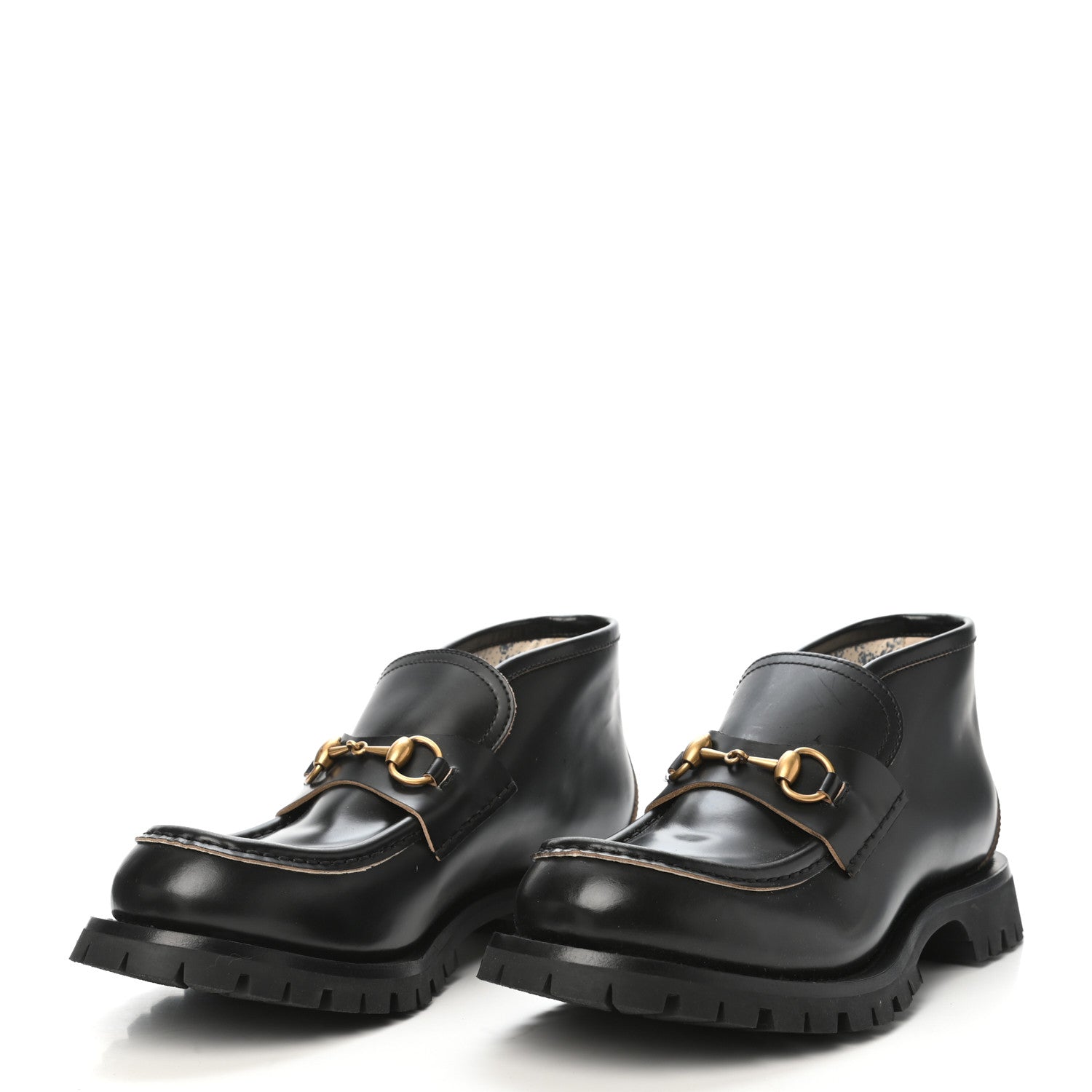 Gucci Cordovan Lux Mens Harald Horsebit Ankle Boots 8.5 Black 3 of 7