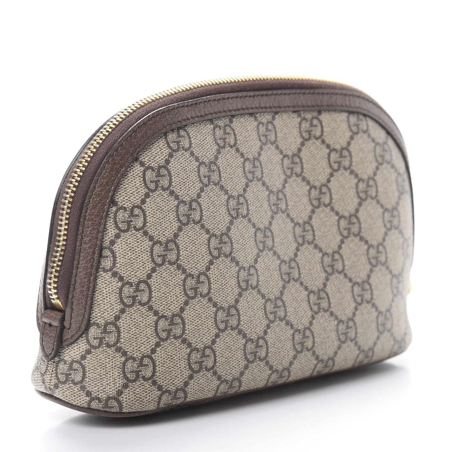 Gucci GG Supreme Monogram Textured Calfskin Web Large Ophidia Cosmetic Case Beige Ebony New Acero 3 of 9