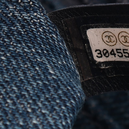 Chanel Denim Quilted CC Print Jumbo Single Flap Blue 6 of 8