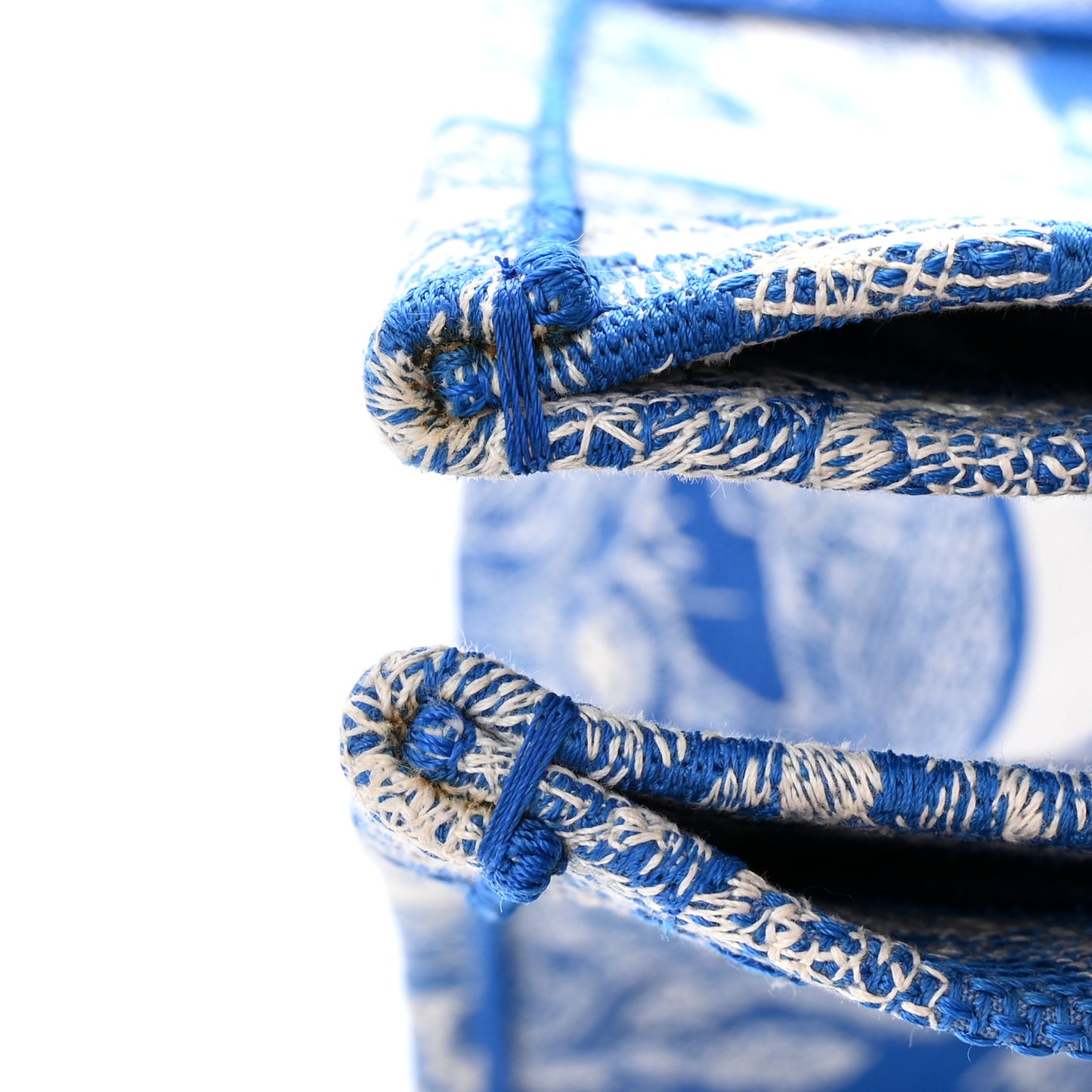 Canvas Embroidered Medium Dioriviera Toile De Jouy Book Tote Fluorescent Blue