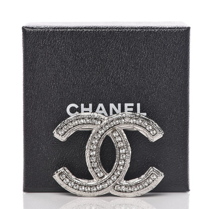 Chanel Crystal CC Brooch Silver 5 of 5