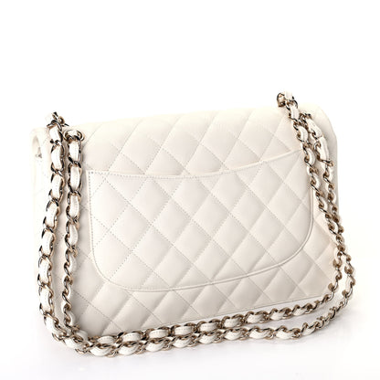 Chanel Caviar Quilted Jumbo Double Flap White 2 of 4