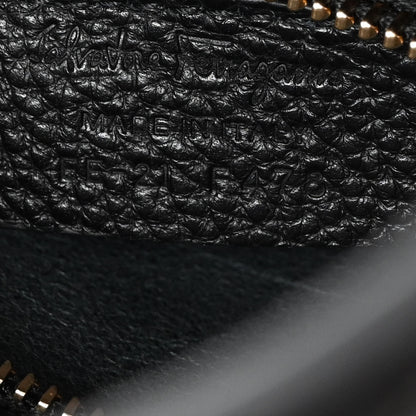 Salvatore Ferragamo Hammered Calfskin Double Handle Small Amy Tote Black 7 of 10