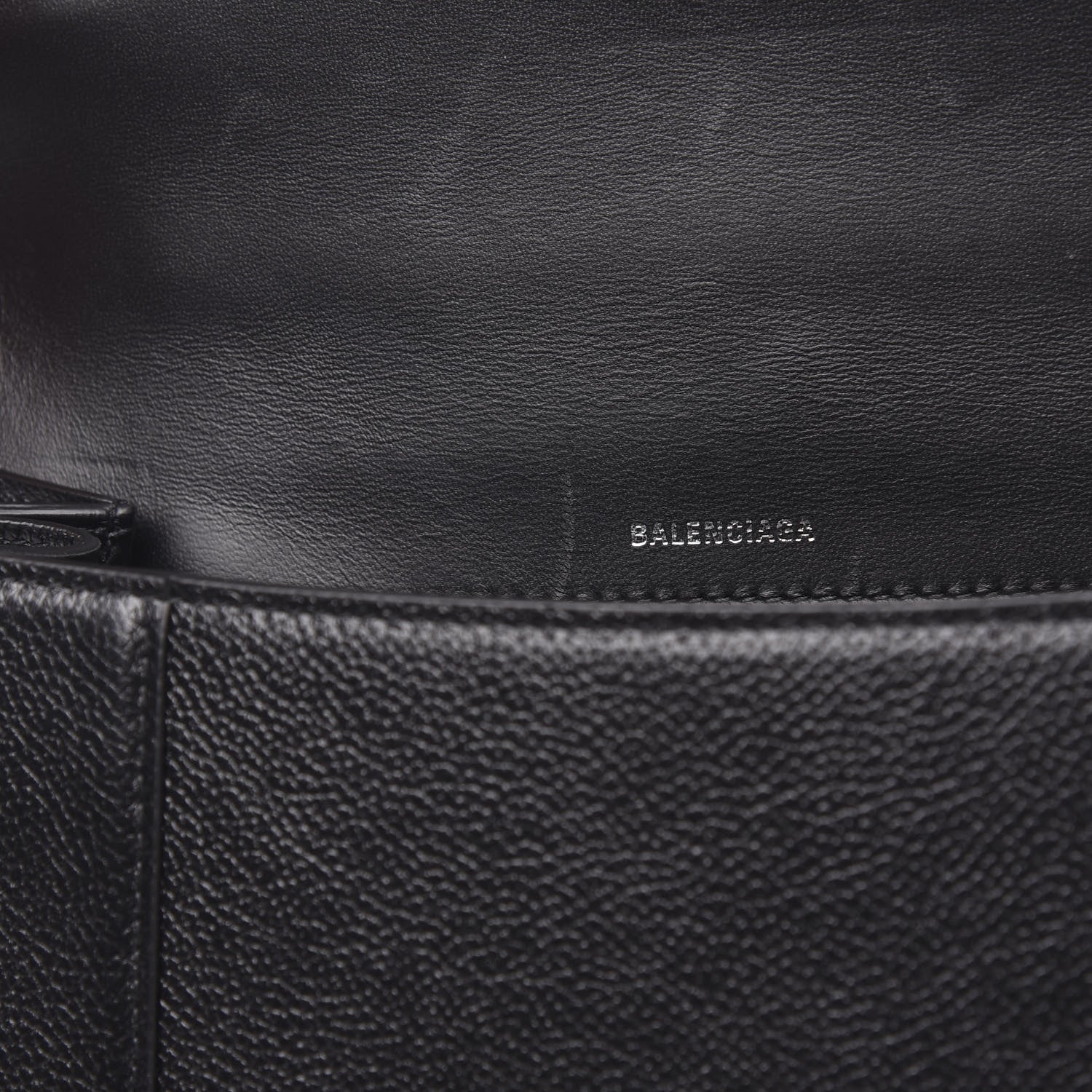 Balenciaga Grained Calfskin Medium Hourglass Top Handle Bag Black 9 of 9