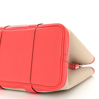 Hermes Toile Militaire Vache Country Garden Party 30 TPM Tote Beton Rose Texas 10 of 11