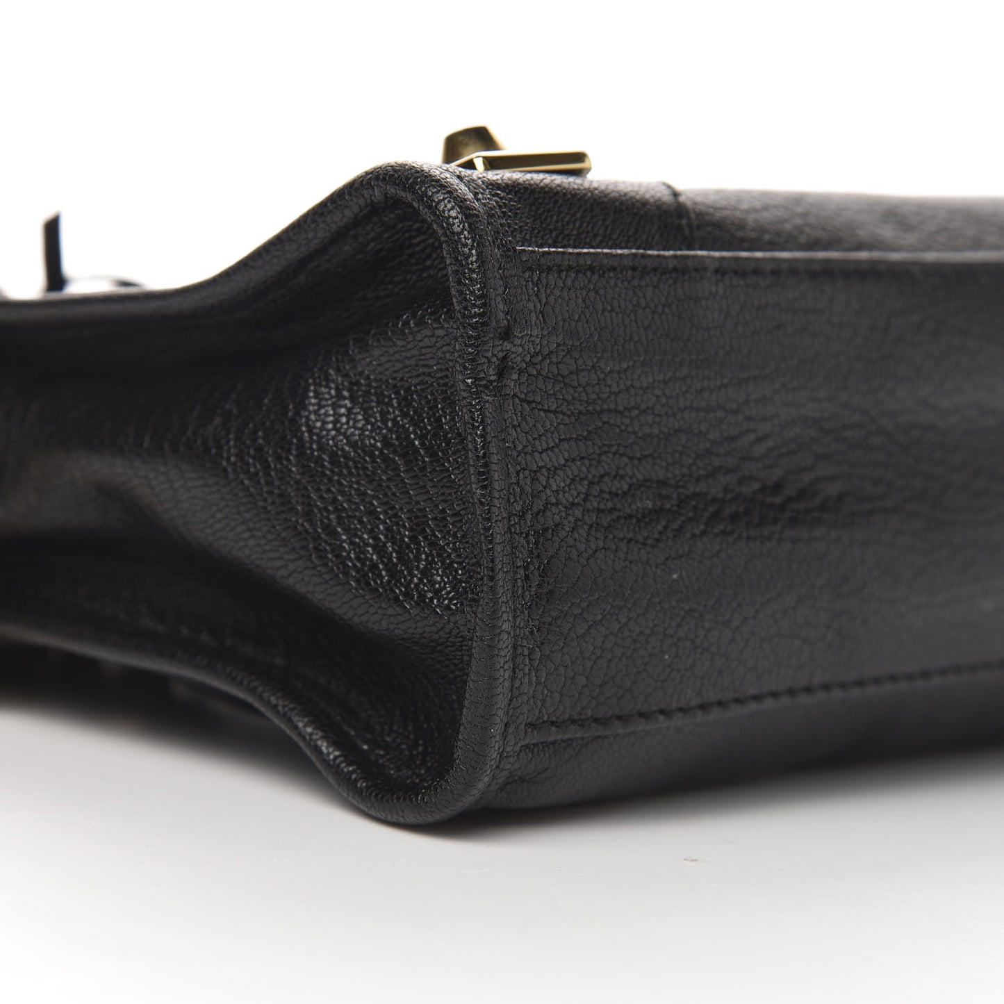 Chevre Gold Metallic Edge Hardware Mini City Black