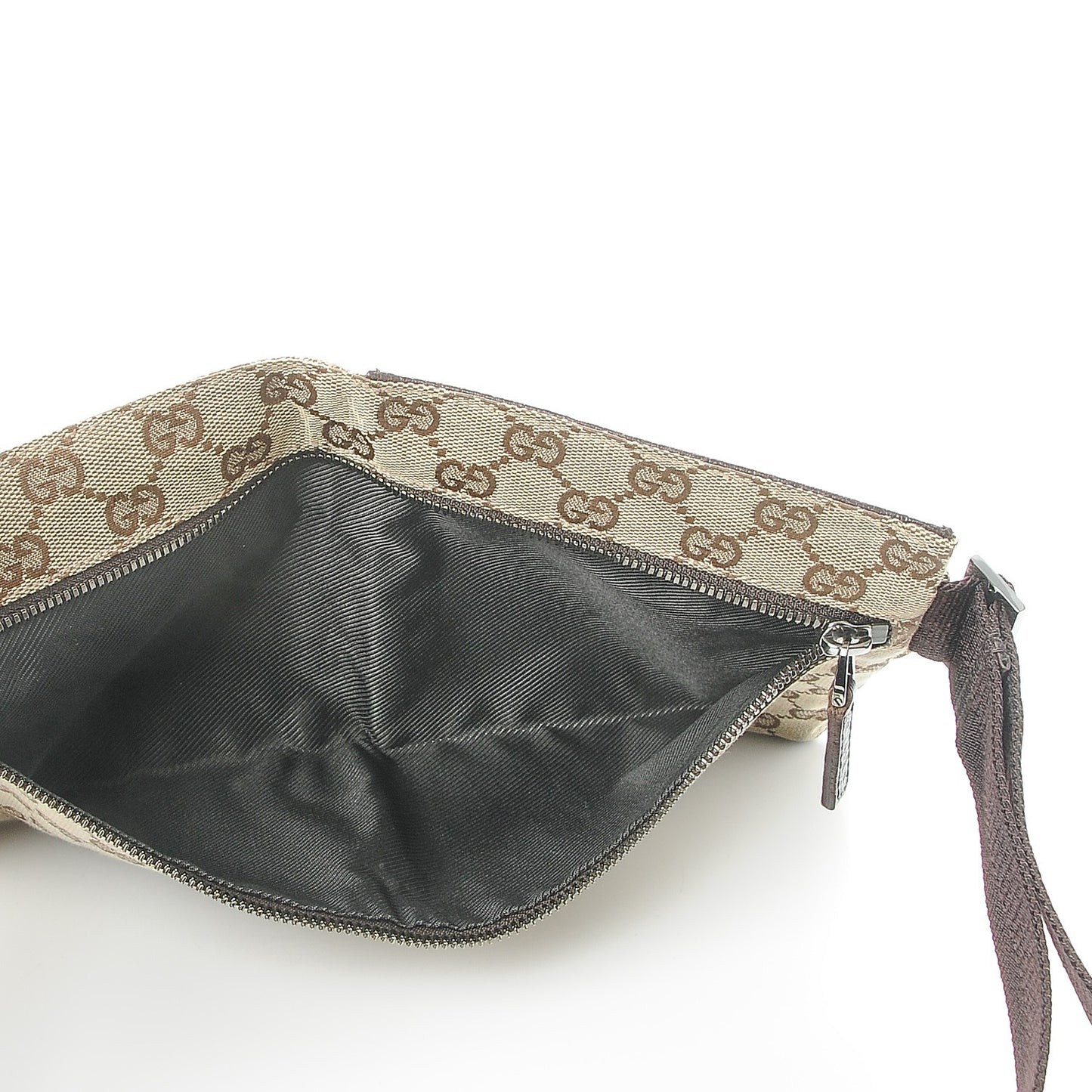 GG Monogram Double Pocket Belt Bag Dark Brown