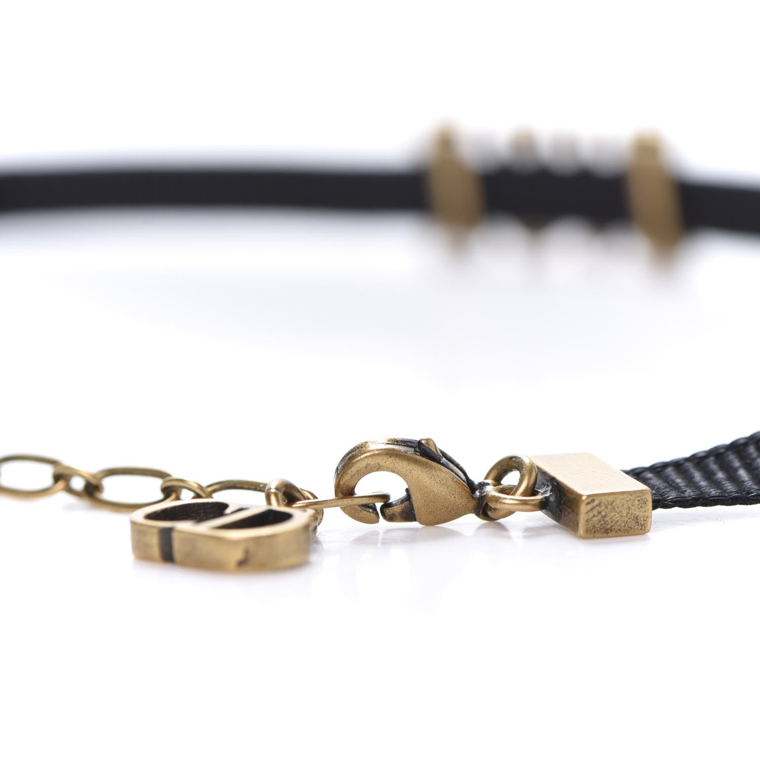 Christian Dior Grosgrain Ribbon Dior Logo Choker Necklace Black 4 of 7