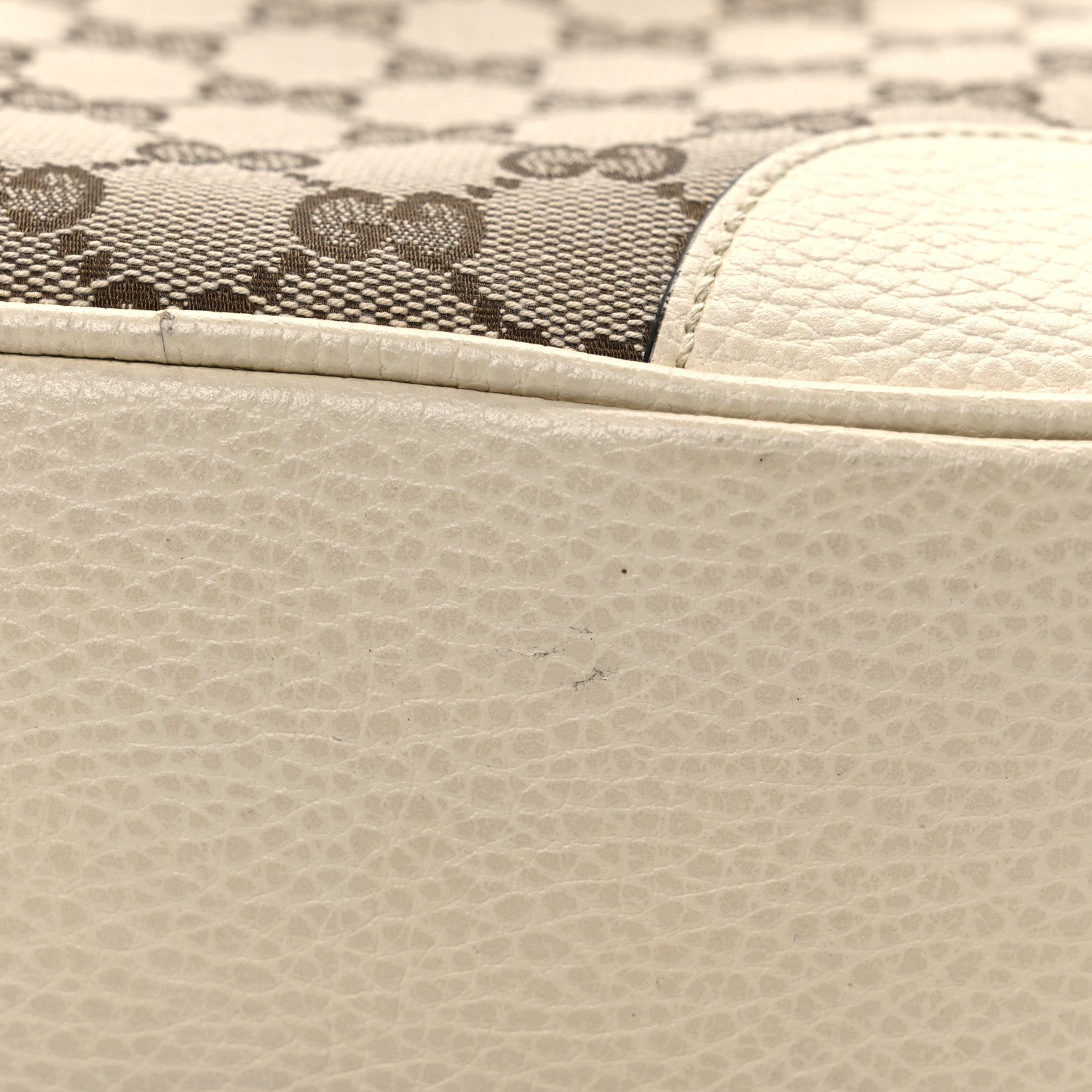 Gucci Monogram Dollar Calfskin Mini Bree Messenger Bag Beige Ebony Avoire 11 of 12