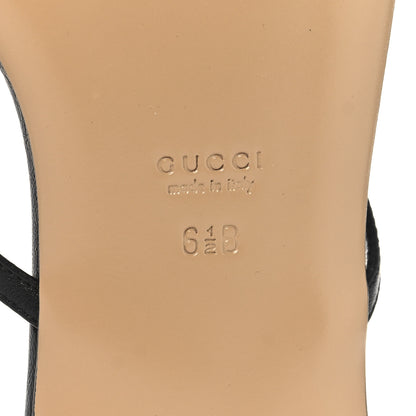 Gucci Lifford Calfskin Interlocking G Thong Sandals 36.5 Black 7 of 9