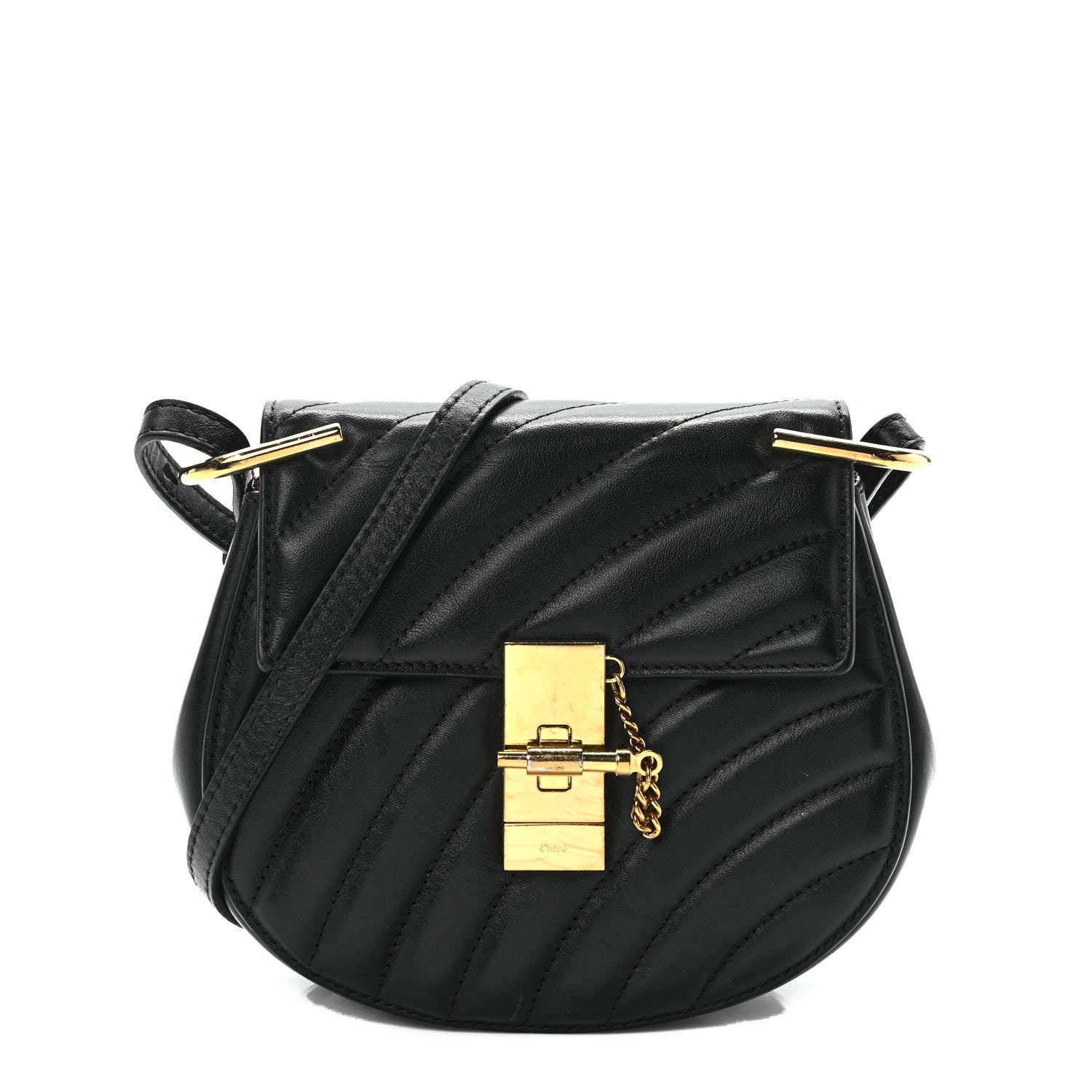 Chloe Calfskin Quilted Mini Drew Bijou Shoulder Bag Black 1 of 11