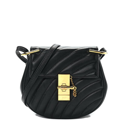Chloe Calfskin Quilted Mini Drew Bijou Shoulder Bag Black 1 of 11