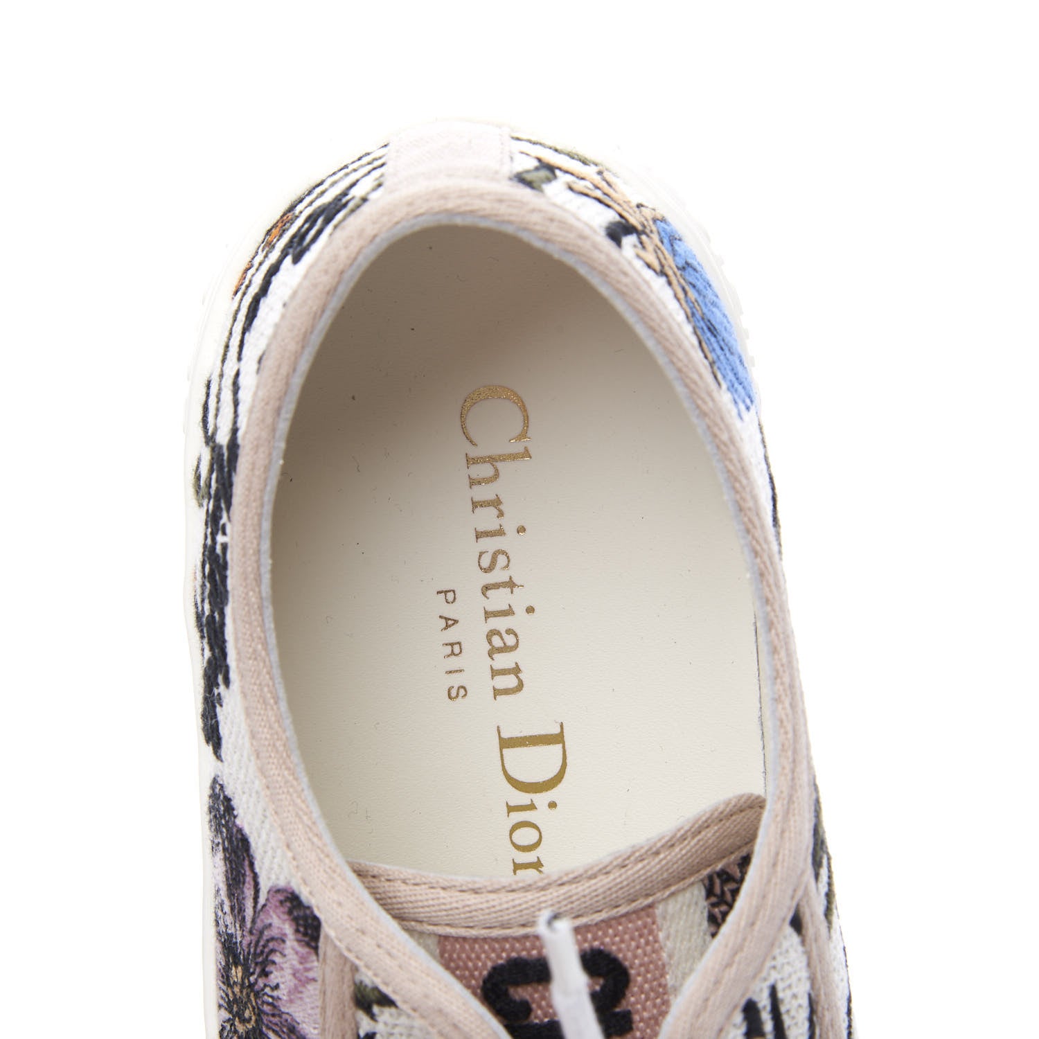Christian Dior Canvas Rosa Mutabilis Embroidered Womens Walk'N'Dior Low Top Sneakers 36.5 Multicolor 8 of 11