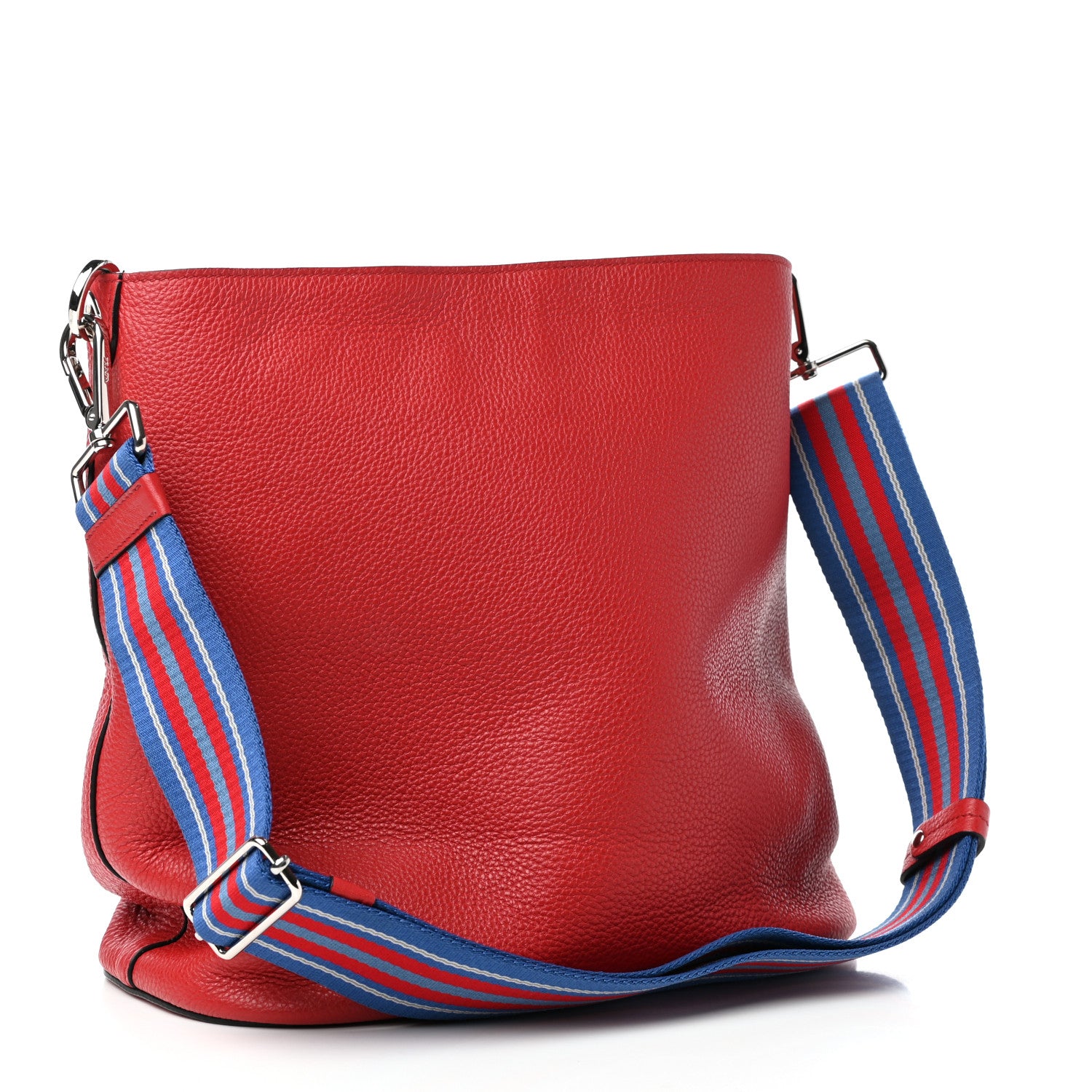 Prada Vitello Phenix Logo Hobo Rosso 3 of 10