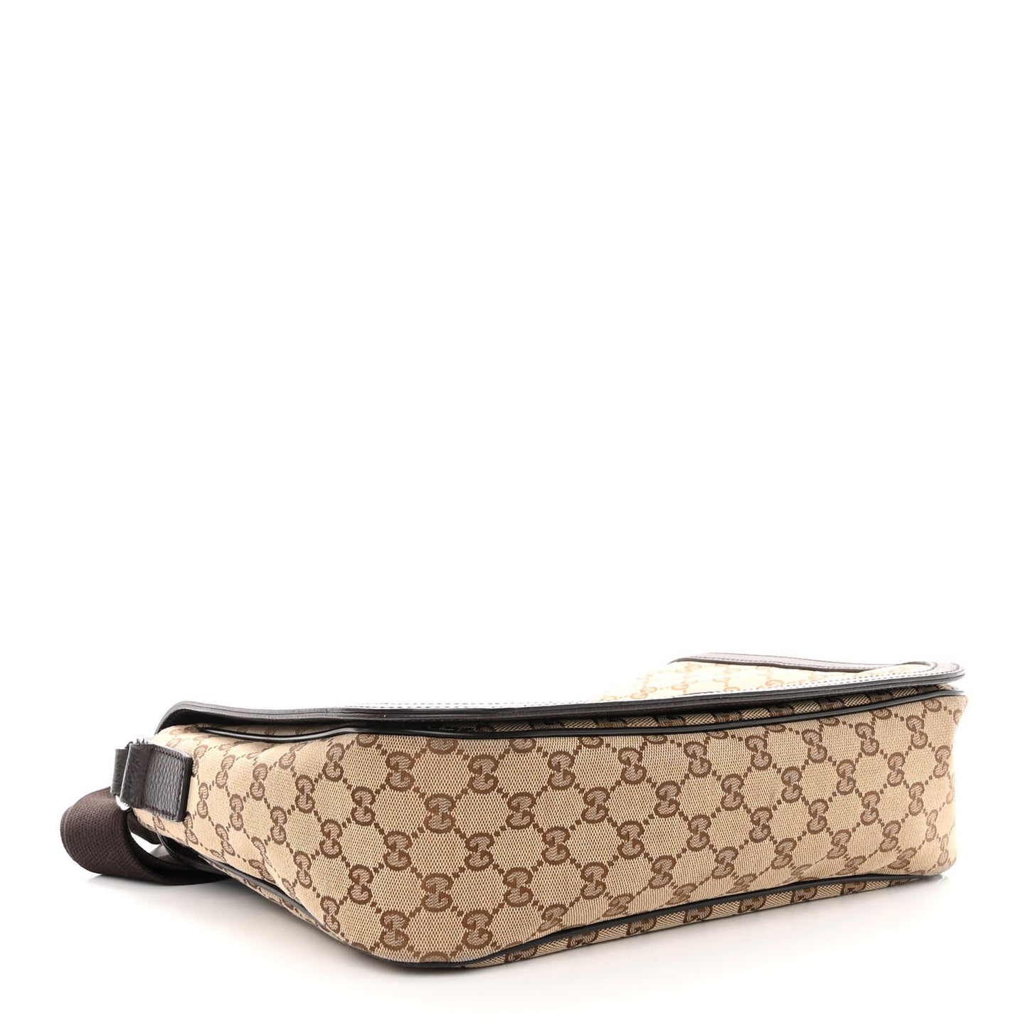 Monogram Large Flap Messenger Bag Beige Dark Brown