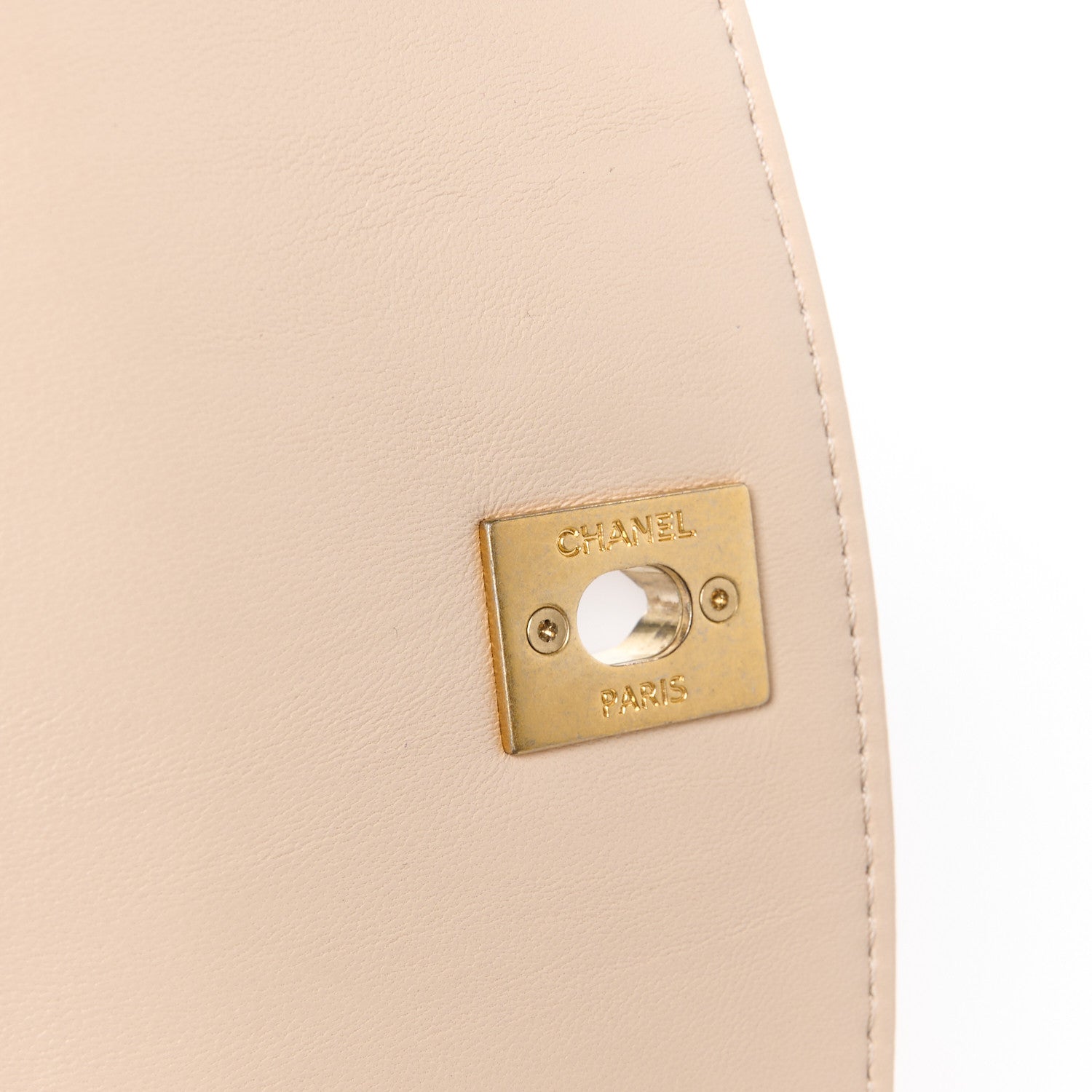 Chanel Crumpled Lambskin Quilted Mini CC Links Top Handle Flap Beige 6 of 12