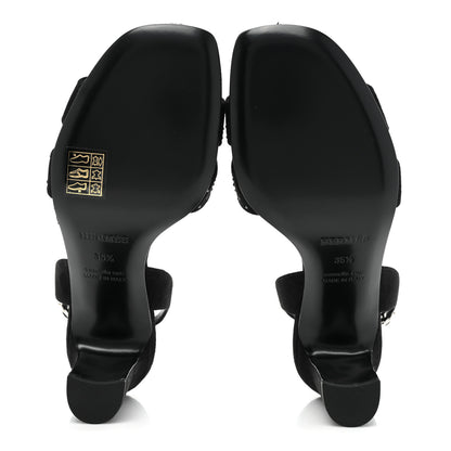 Hermes Suede Goatskin Crystal Eternite 80 Sandal 35.5 Black 5 of 8
