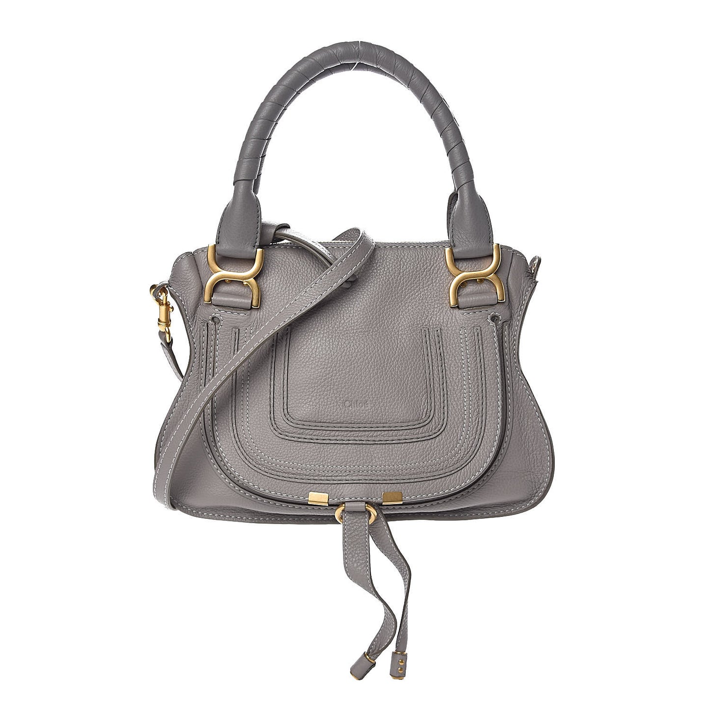 Calfskin Small Marcie Satchel Cashmere Grey