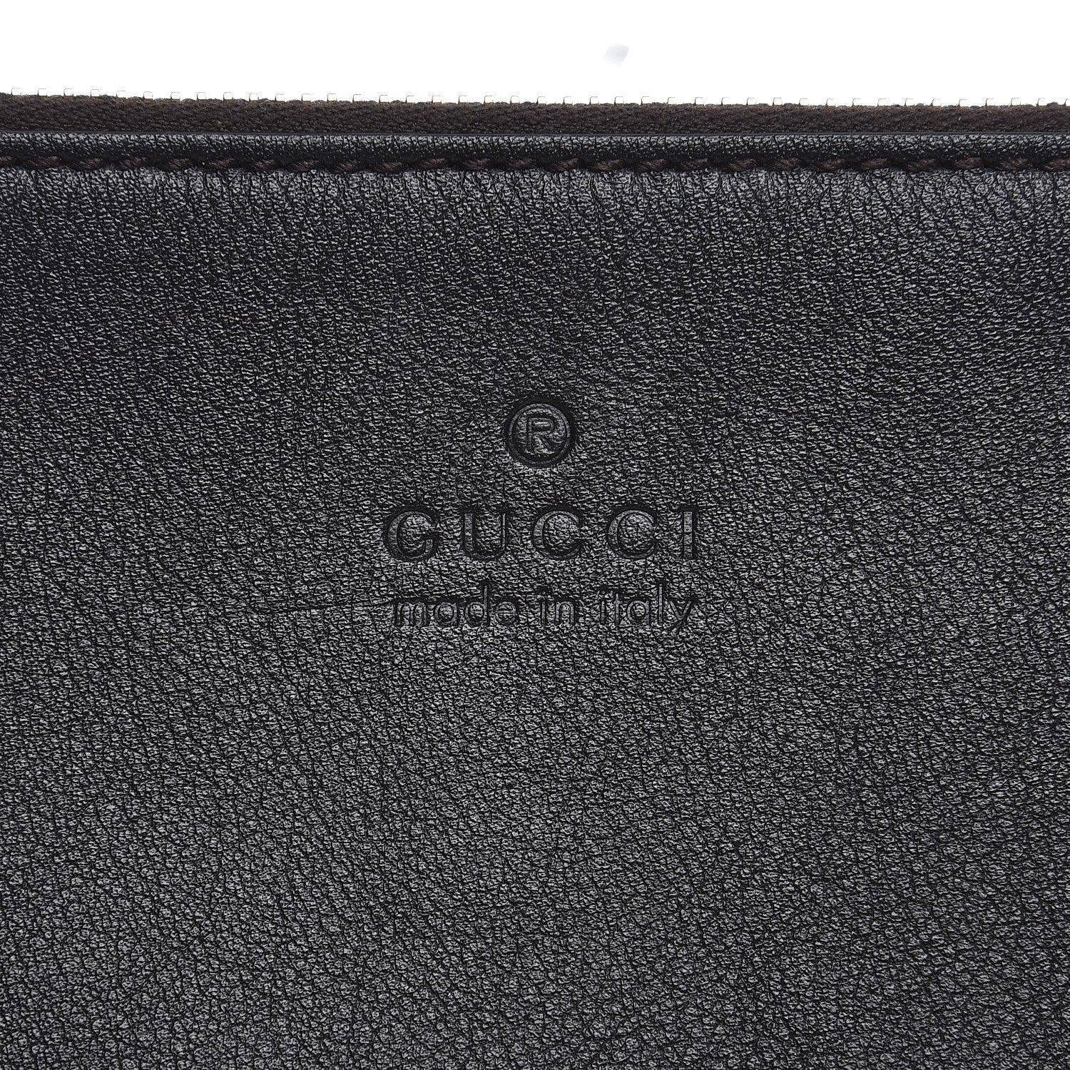 Gucci Pebbled Calfskin Large Bamboo Clutch Dark Brown 6 of 8