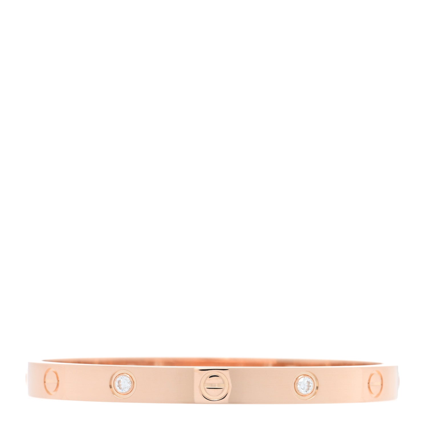 Cartier 18K Pink Gold 4 Diamond LOVE Bracelet 17 1 of 5