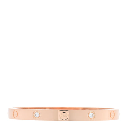 Cartier 18K Pink Gold 4 Diamond LOVE Bracelet 17 1 of 5