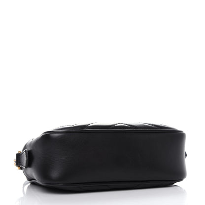 Gucci Calfskin Matelasse Mini GG Marmont Chain Shoulder Bag Black 4 of 11