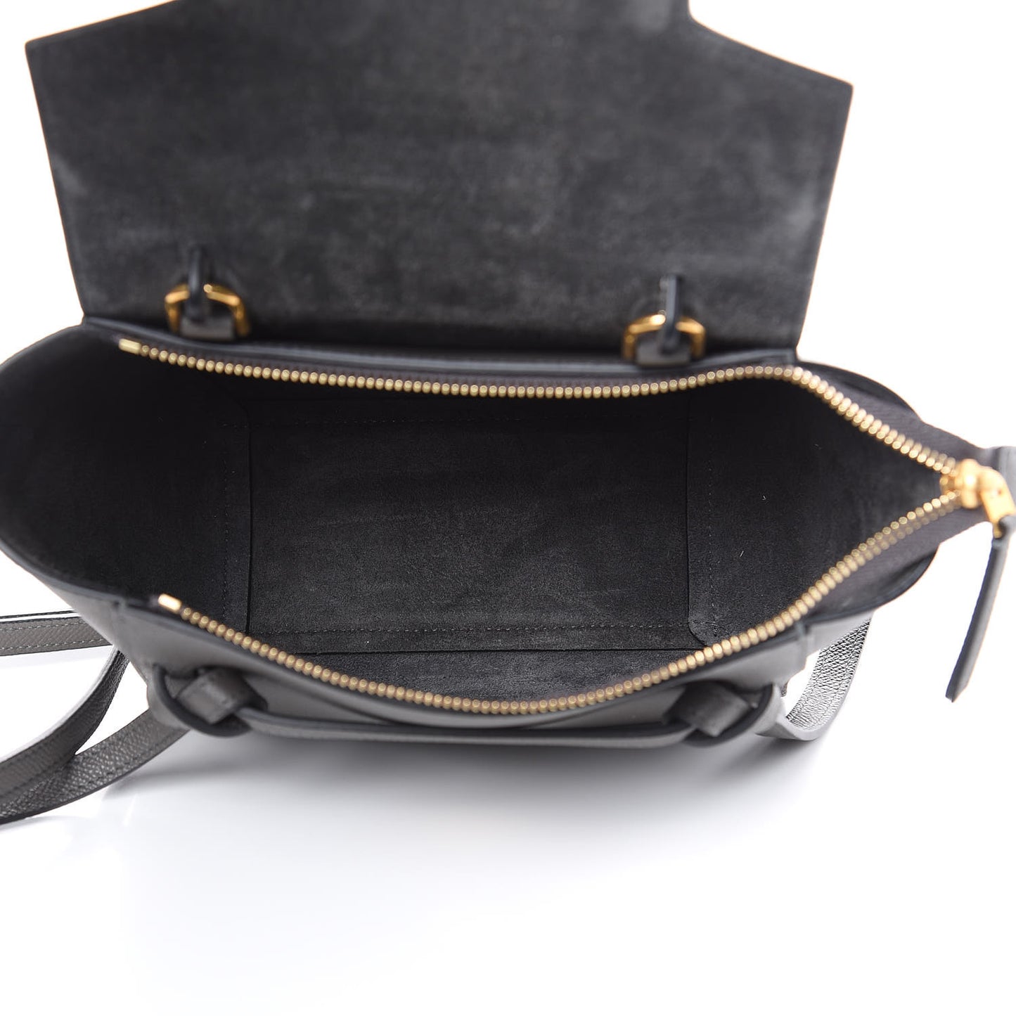Grained Calfskin Nano Belt Bag Grey