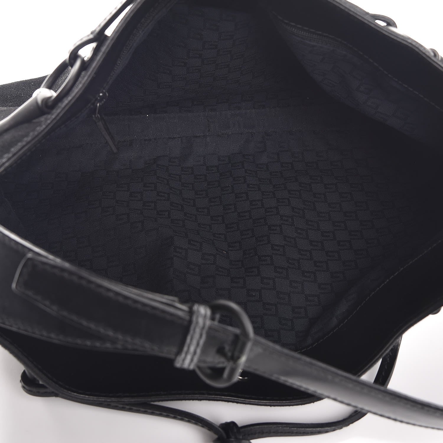 Gucci Suede Drawstring Hobo Black 5 of 8