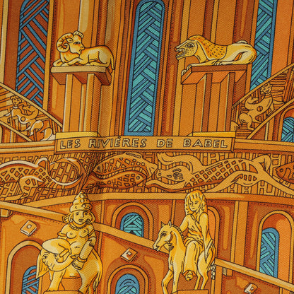 Hermes Silk Les Rivieres de Babel Scarf 90 4 of 4