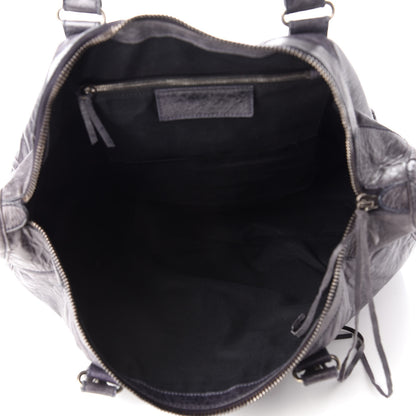 Balenciaga Agneau Classic Hardware Weekender Ink 5 of 11