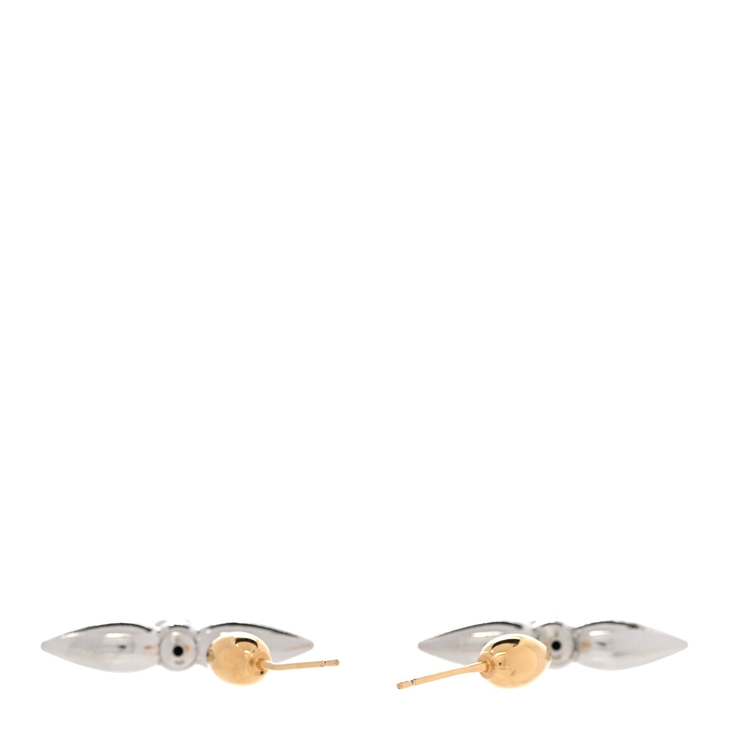 Louis Vuitton Metal Louisette Earrings Silver Gold 3 of 6