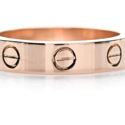 Cartier 18K Pink Gold Diamond 4mm LOVE Wedding Band Ring 49 4.75 5 of 6