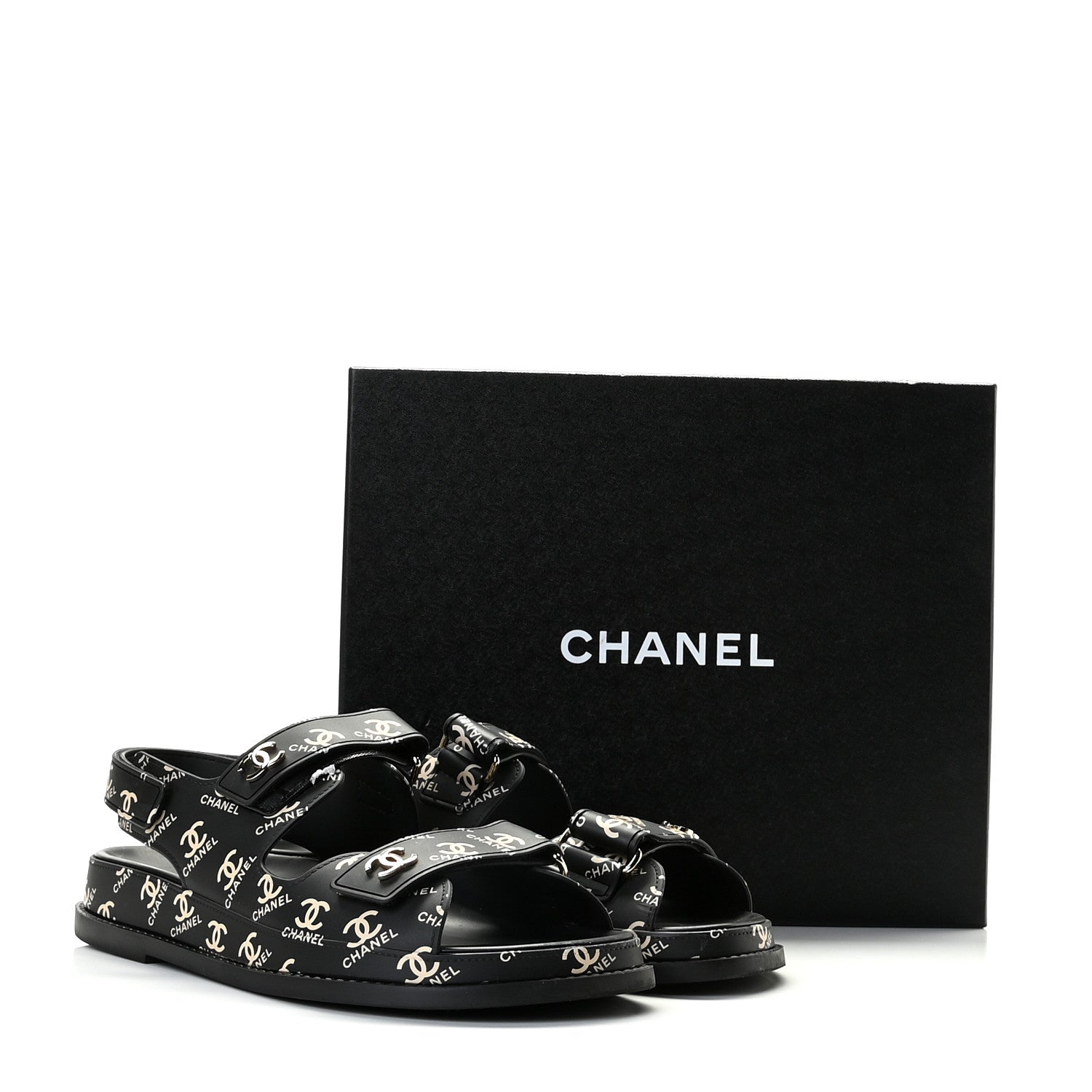 Chanel Rubber CC Dad Sandals 39 Black 12 of 12