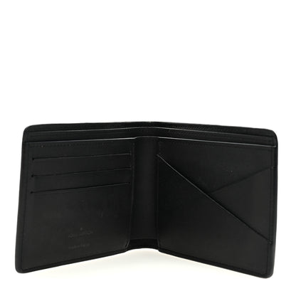 Louis Vuitton Calfskin Monogram Shadow Multiple Wallet Black 5 of 7