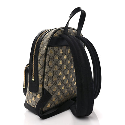 Gucci GG Supreme Monogram Bees Print Small Day Backpack Beige Oro Black 3 of 11