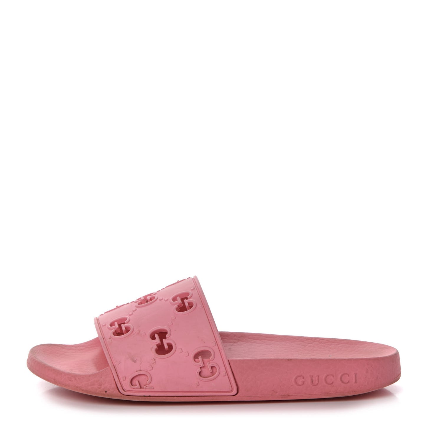Rubber GG Monogram Perforated Womens Slide Sandals 36 Rose Box