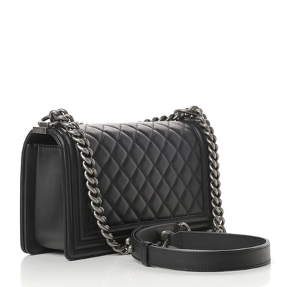 Chanel Calfskin Quilted Medium Boy Flap Black 3 of 13