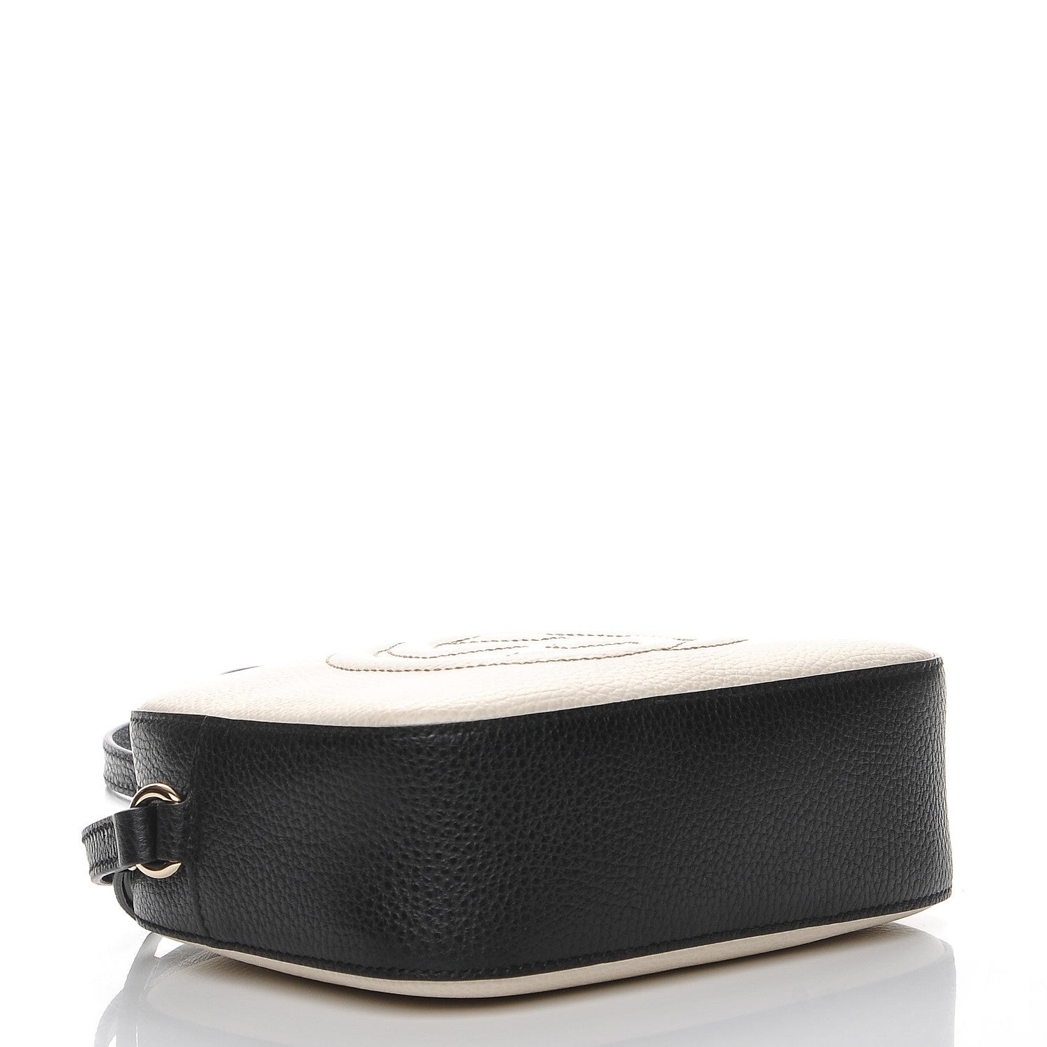 Gucci Dollar Calfskin Bi-Color Small Soho Disco Bag Mystic White Black 4 of 7