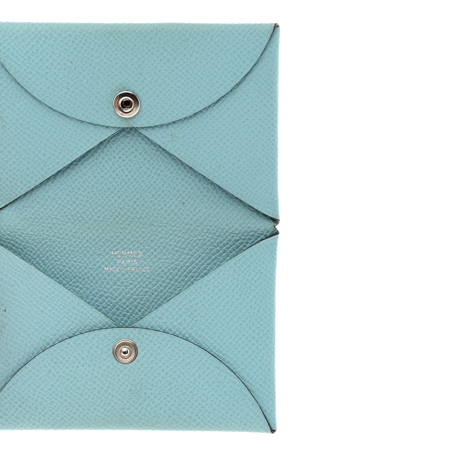 Hermes Epsom Calvi Card Case Bleu Atoll 6 of 8