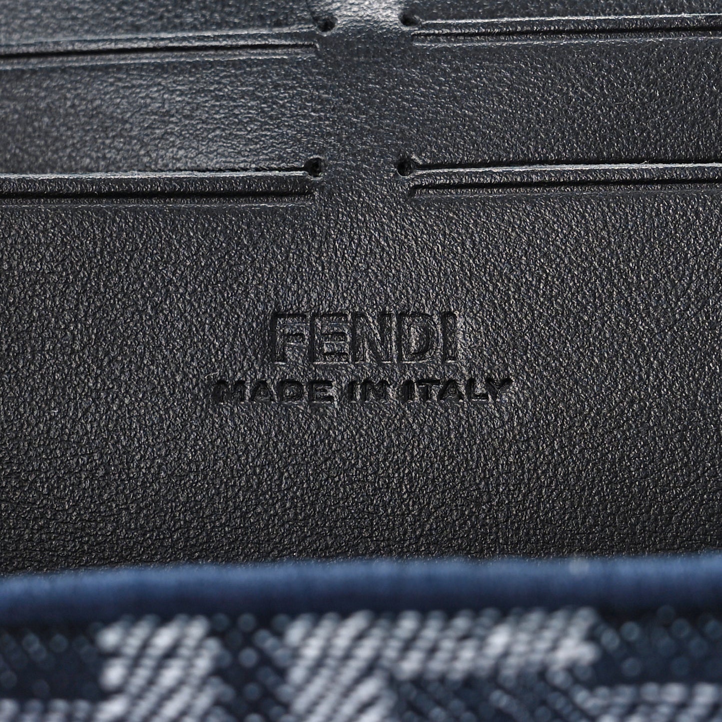 Fabric Jacquard Reactive Jean Denim Vitello Cover FF Baguette Soft Trunk Blue Black