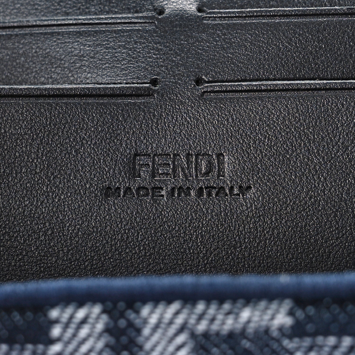 Fendi Fabric Jacquard Reactive Jean Denim Vitello Cover FF Baguette Soft Trunk Blue Black 5 of 7