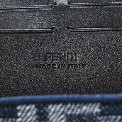 Fendi Fabric Jacquard Reactive Jean Denim Vitello Cover FF Baguette Soft Trunk Blue Black 5 of 7