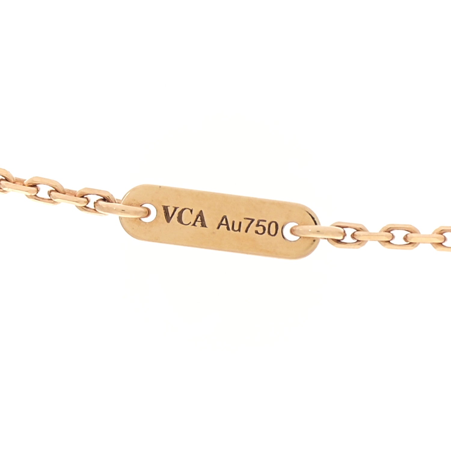 Van Cleef & Arpels 18K Yellow Gold Mother of Pearl Sweet Alhambra Pendant Necklace 4 of 7