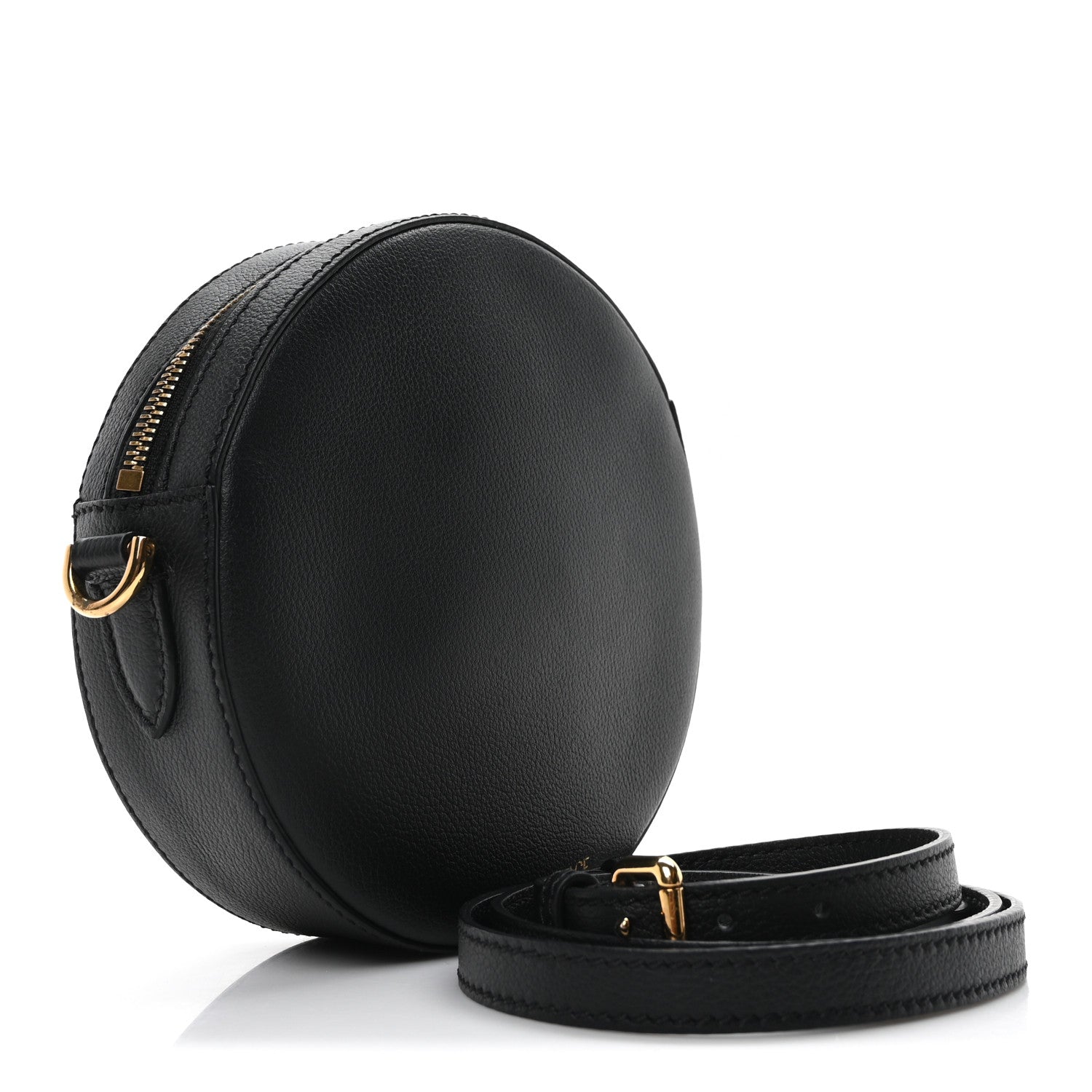 Versace Calfskin Mini La Medusa Chain Round Crossbody Bag Black 3 of 10