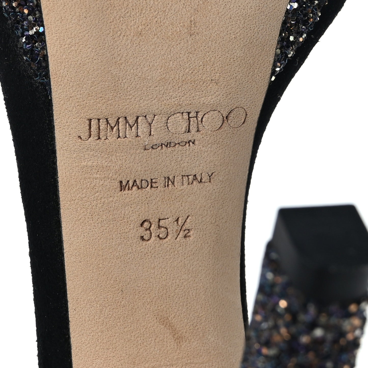 Dusty Glitter Misty 120 Sandals 35.5 Twilight Black