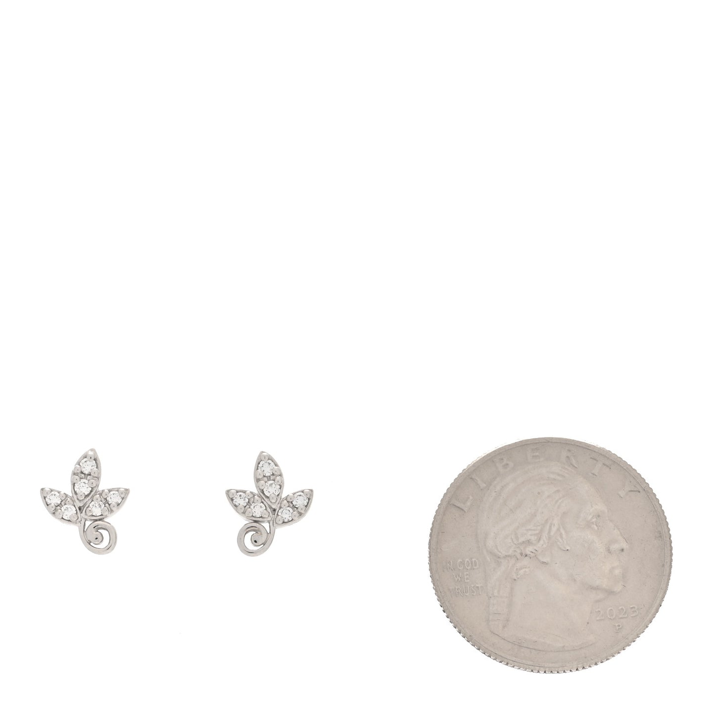 18K White Gold Diamond Paloma Picasso Olive Leaf Earrings